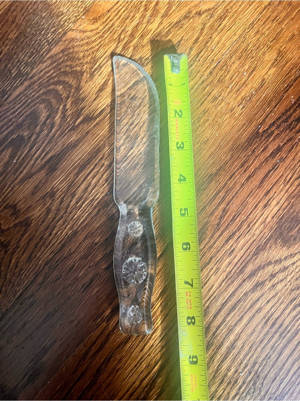 Vintage Depression Glass Kitchen Knife Clear Daisy Pattern 8.5" Cake Fruit Knife
